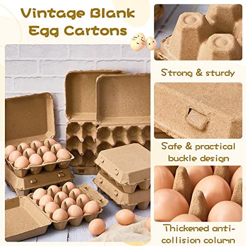 100 Pcs Egg Cartons Bulk 3x4 Style Egg Storage Containers Holder for Fresh Duck Quail Storage Kitchen Family Farmhouse (3x4 / Natural Color)