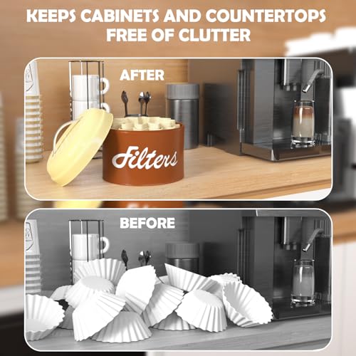 Brown Basket Coffee Filter Holder with Lid