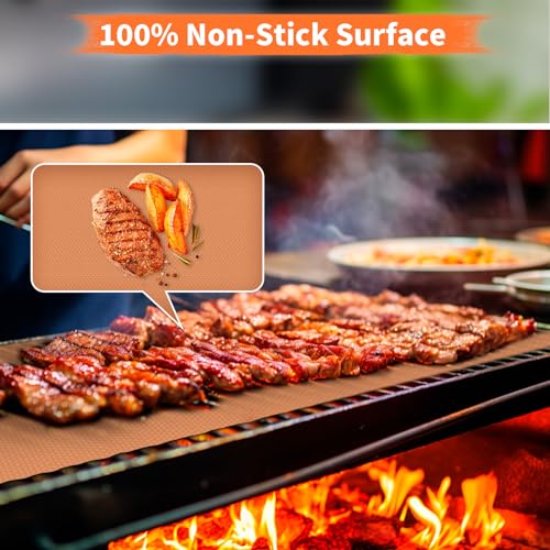 Grill Mats for Outdoor Grill (Copper 9pcs)