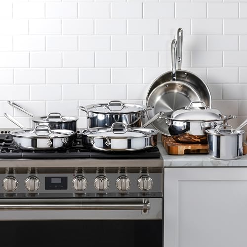 D3 Stainless Steel Cookware Set (Silver / 14 Piece Set)