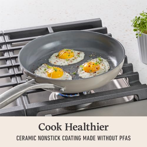Premier Ceramic Nonstick 8" and 10" Frying Pan Set (2-Piece Set / Mushroom Grey)