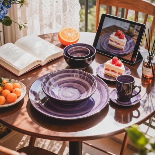 Stoneware Sonoma 56pc Dinnerware Set (Purple)