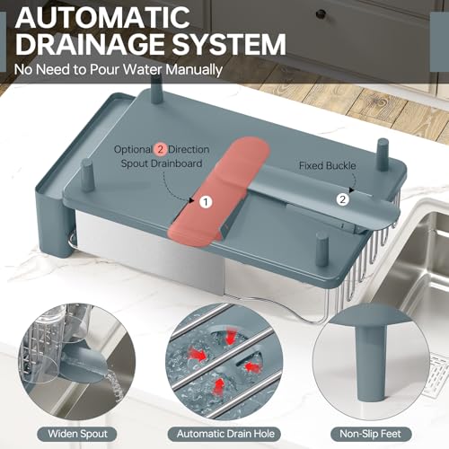 Dish Drying Rack (Pale Blue)