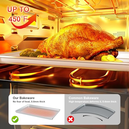 Half Sheet Pans with Rack Set (13 Inch)