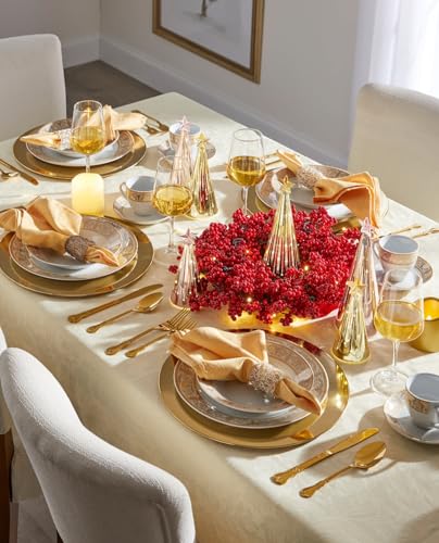 Medici 40 Pc. Golden Porcelain Dinnerware Set (Gold White / One Size)