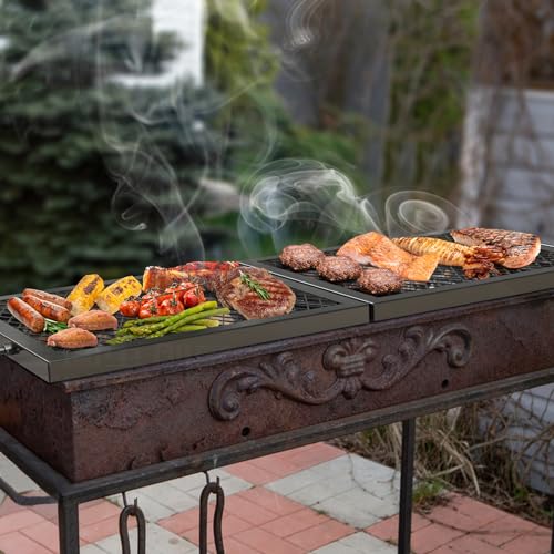 Foldable Rectangular Heavy‑Duty Steel Fire Pit Cooking Grate (36 inch)