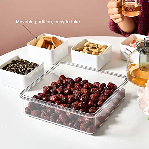 Snackle Box Container (Square / White-4 Compartments)