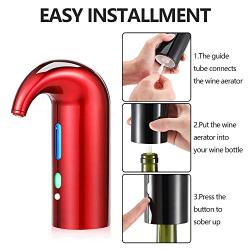 Fathers Day Wine Aerator Electric Wine Decanter (Pro / Lucky red)