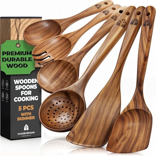 Wooden Spoons for Cooking (6 piece set)