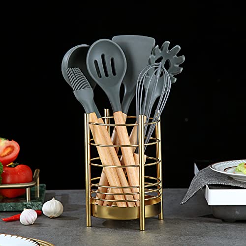 Gold Kitchen Utensil Holder for Kitchen Counter