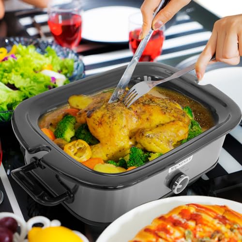 4 Quart Slow Cooker with Casserole Manual Warm Setting