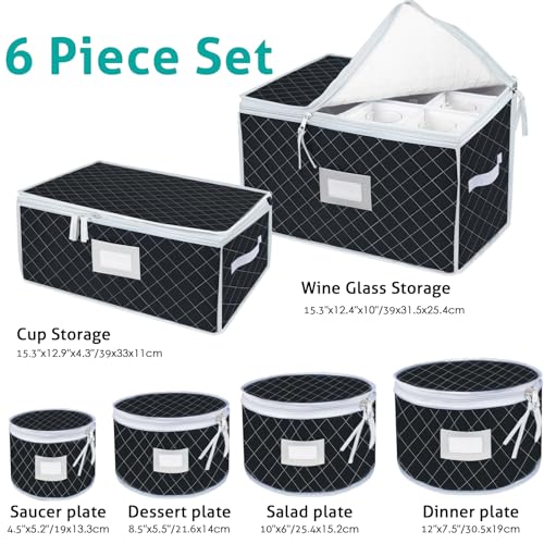 China Dinnerware Storage Containers Set (6 Count)