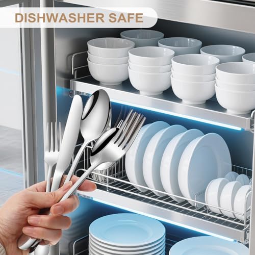 50 Piece Silverware Set (Silver / 50-Piece)
