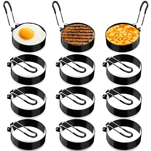12 Pcs Egg Rings for Griddle Nonstick Pancake Mold