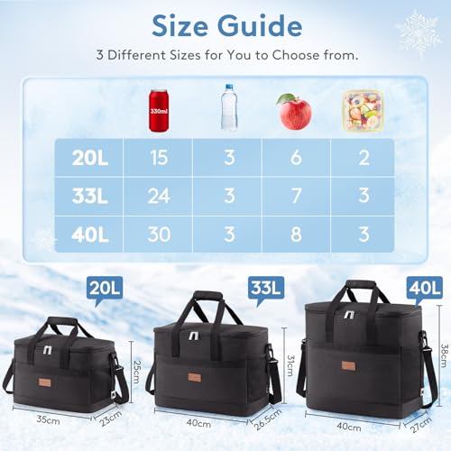 Cooler Bag 60 Cans Collapsible and Insulated Large Lunch Bag Leakproof Soft Cooler Portable for Camping (60 Count)
