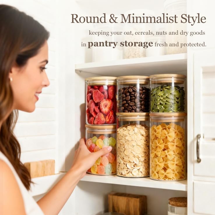 Glass Storage Containers with Lids (0.6 Qt x 2 / 1 Qt x 2 / 1.5 Qt x 2)