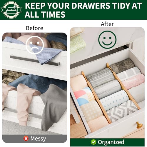 Bamboo Drawer Dividers 2.6" High (4 Count)
