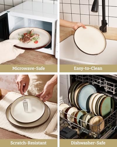 Milkyway 18 Piece Stoneware Dinnerware Set (Light khaki & Cocoa / Service for 6 (Standard Dinner Set))