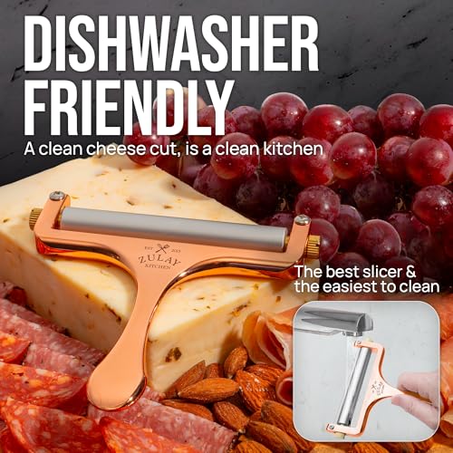 Zulay Adjustable Cheese Slicer (Rose Gold)