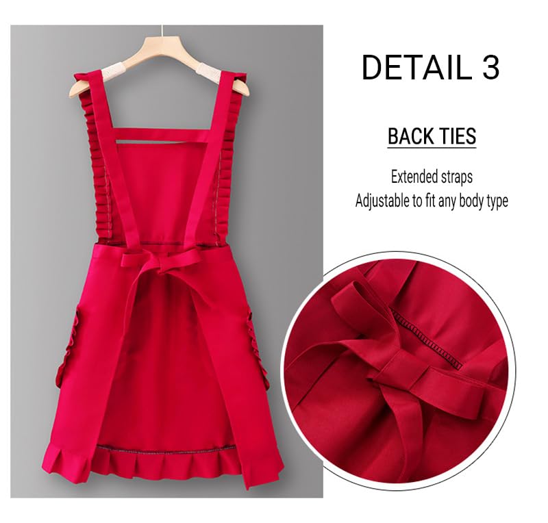 Personalized Custom Aprons Custom Adjustable Kitchen Cooking Aprons Hair Stylist Cafe Work Aprons For Men And Women (Red 1)