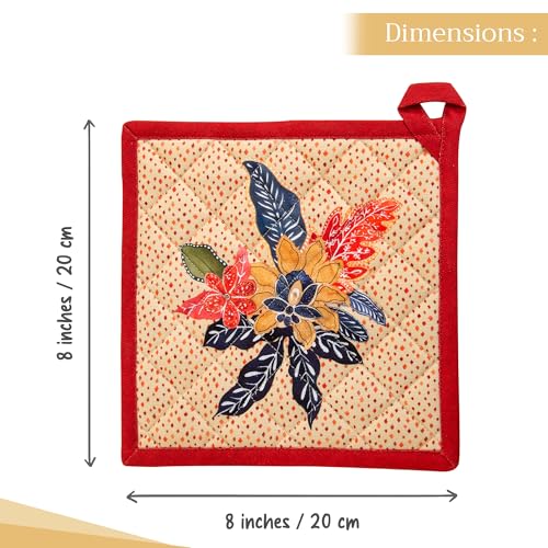 Pot Holders 100% Cotton Potholders (064 - Kalahari / 8" x 8" (Pot Holder Pack of 2))