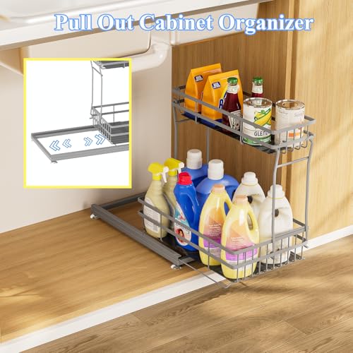 1 Pack Under Sink Organizers and Storage (Grey / 1 Pack)