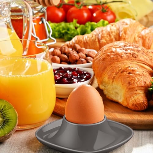Soft Boiled Egg Cups (4 Pack / Square Style, Gray)