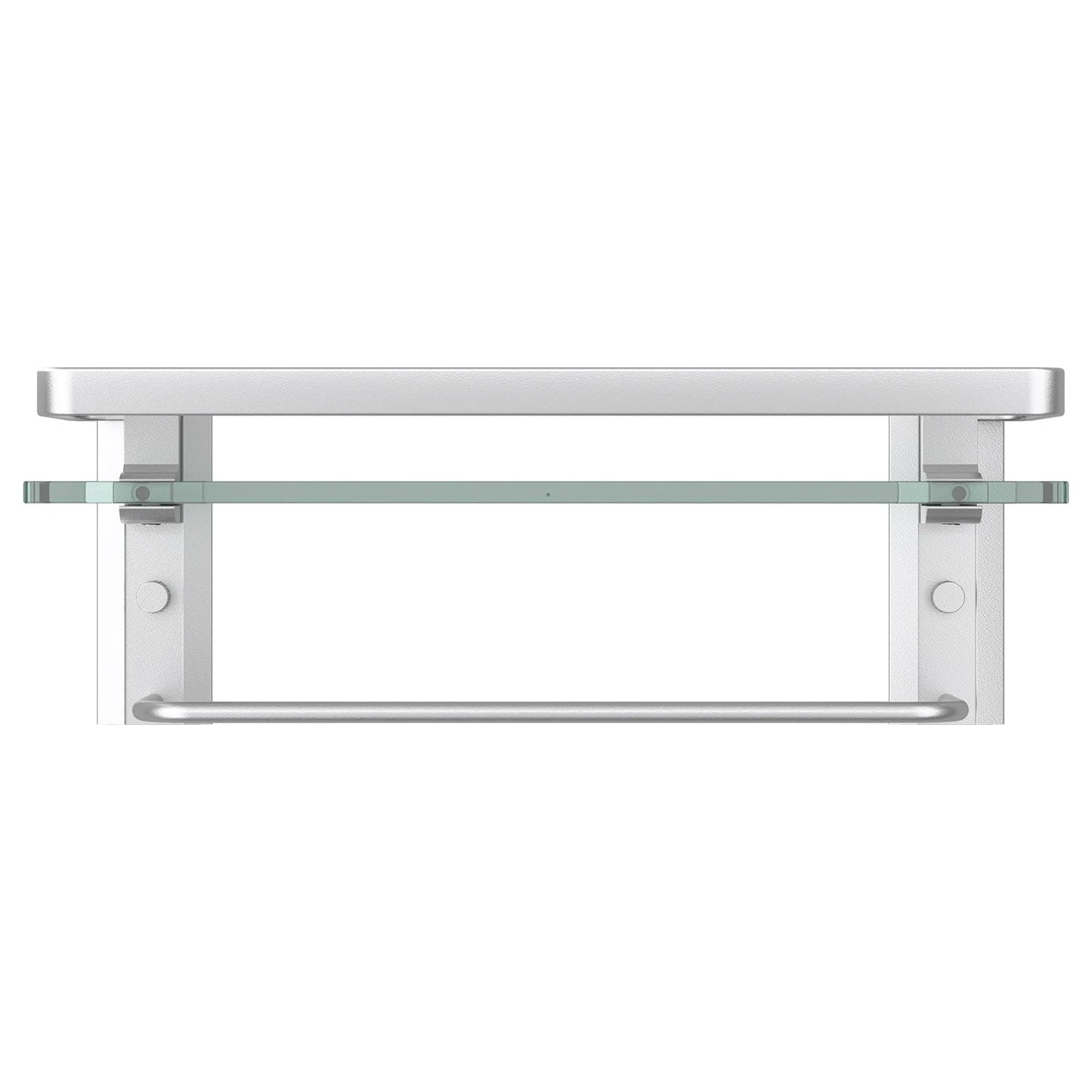 Bathroom Wall Shelf with Towel Bar (Silver / Shelf with Towel Bar)