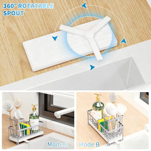 Sponge Holder for Kitchen Sink (Gray - 9.25″)