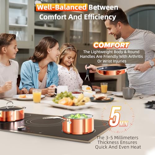 Deluxe DUXANO 14PC Healthy Pots and Pan With 9H Anti (Copper)