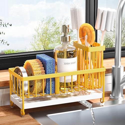 Sponge Holder for Kitchen Sink (Yellow - 9.25″)