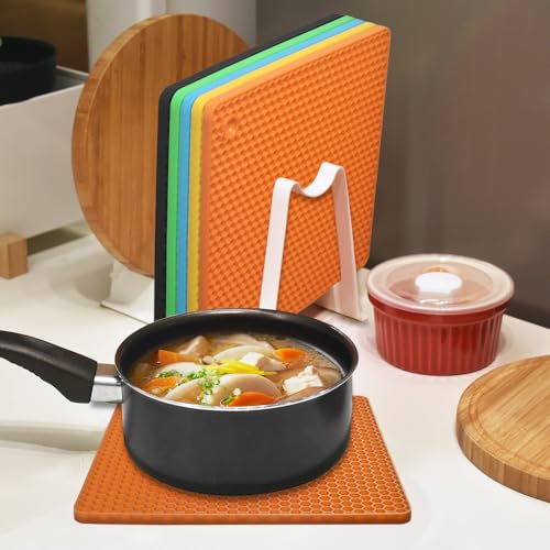 Silicone Square Trivets Mat (Orange)
