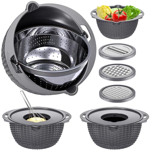 4 1 Colander with Lid Set (Dark Gray)