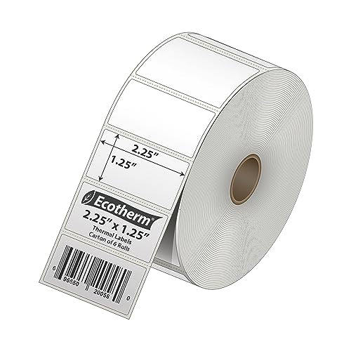 2.25" x 1.25" Thermal Labels (2.25 x 1.25 - 12600 Labels)