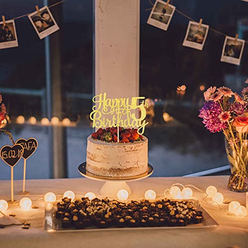 1 PCS Happy 5th Birthday Cake Topper (Gold / 5th)