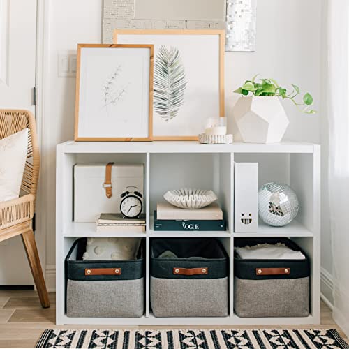 16x12.5in Storage Baskets (Gray / Black / Extra Large - 3pc)
