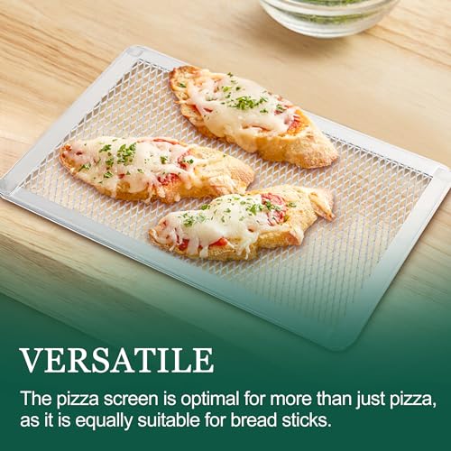 Pizza Screen 8 x 12 Inch 2 Pack Rectangular Aluminum Pizza Pan Restaurant (2 Count)