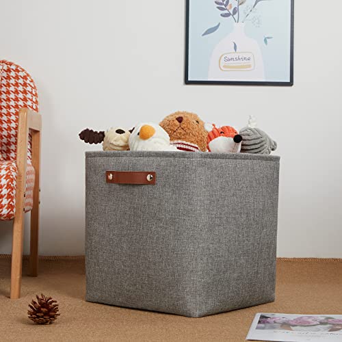 Cube Storage Boxes (Grey / L-13"x 13"x 13")