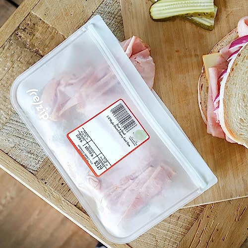 re) zip Reusable Half Gallon Freezer Food Storage Bags, Leakproof, 4-Pack (Half Gallon (Clear))