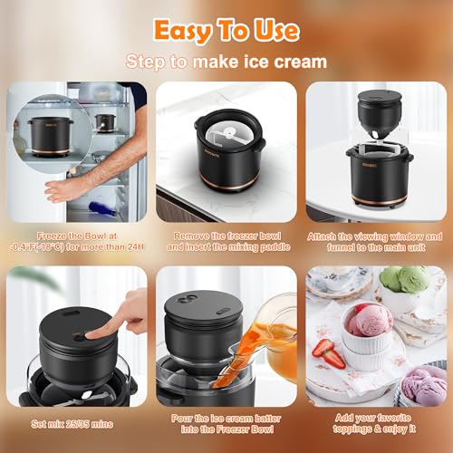 1.1 Quart Ice Cream Maker Machine (Black)