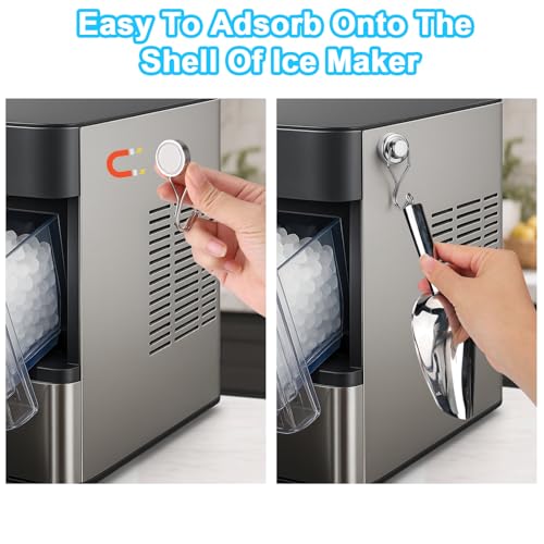 Stainless Steel Ice Scoop for Freezer with Magnetic Hook