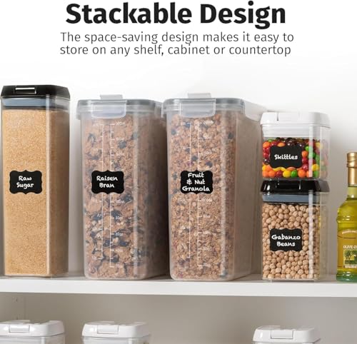 2 Pack (6.3L / 213OZ) EXTRA Large Airtight Food Storage Cereal Containers for Bulk Food Storage BPA-Free Plastic Container, Pantry Organization and Canister for Rice, Pasta, Sugar & Flour (Gray)