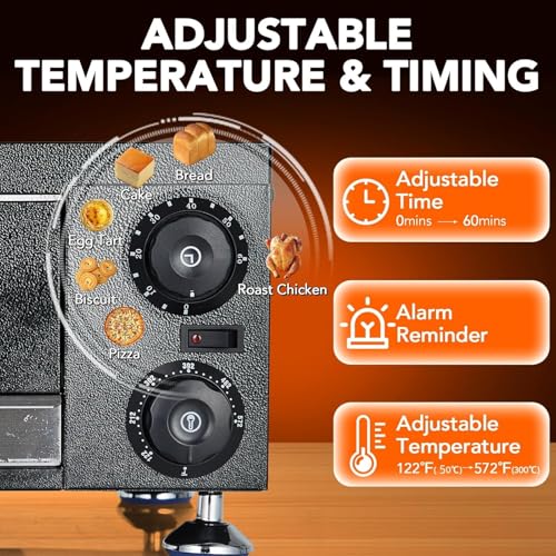 Commercial Electric Pizza Oven 12 in 1100W Sealed Stainless Steel Countertop Pizza Maker with Timer for Restaurant