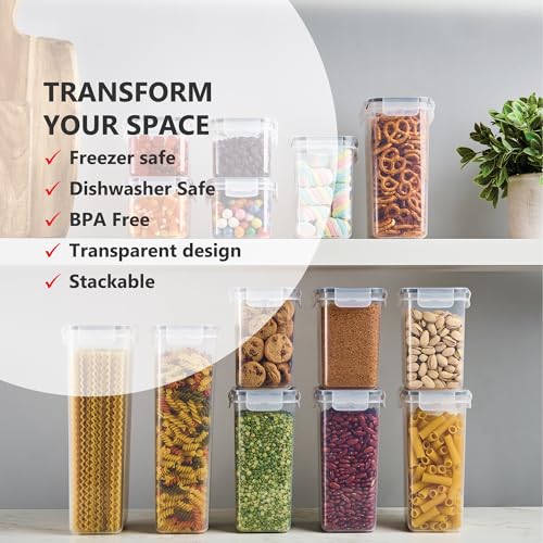 Set of 14 Airtight Food Storage Containers for Pantry Organization and Storage (14 Count)