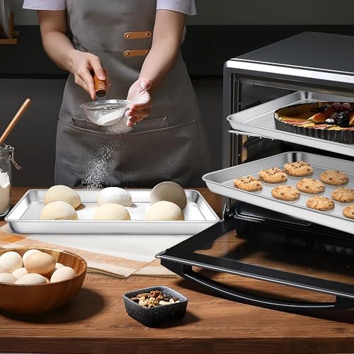 13x9 Inches Stainless Steel Quarter Sheet Pan Set of 3 (12.4x9.7x1)