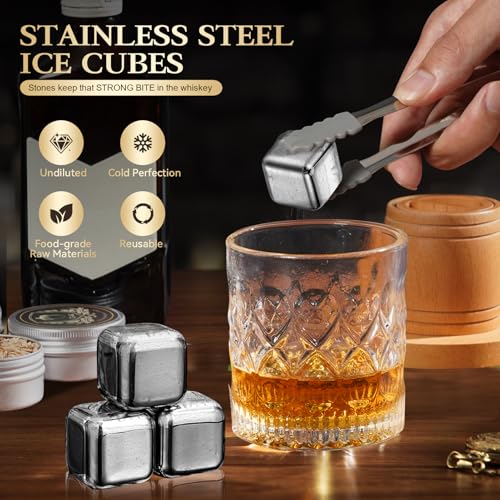 Whiskey Smoker Kit with Torch (Smoker Kit with 4 Ice Stones)