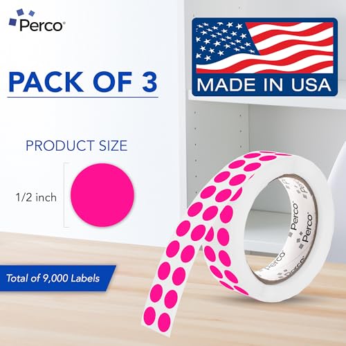 Neon Pink Perforated Round Circle Dot Sticker 1 (Neon Pink / 0.5 Inch)