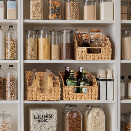 Pantry Baskets for Organizing (Natural(Water Hyacinth) / 2x 8½"L x 10"W x 7½"H)