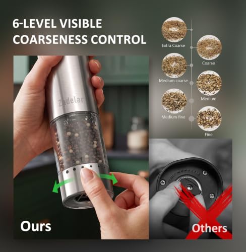 Electric Rechargeable Salt and Pepper Grinder Set (3.2123 Fl Oz)