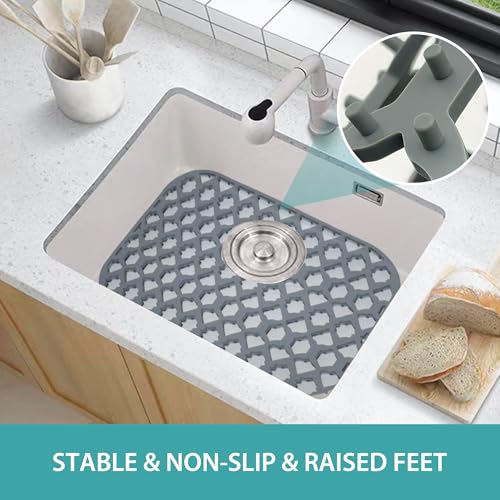 Silicone Kitchen Sink Protectors Mats (Gray (1 Pack))